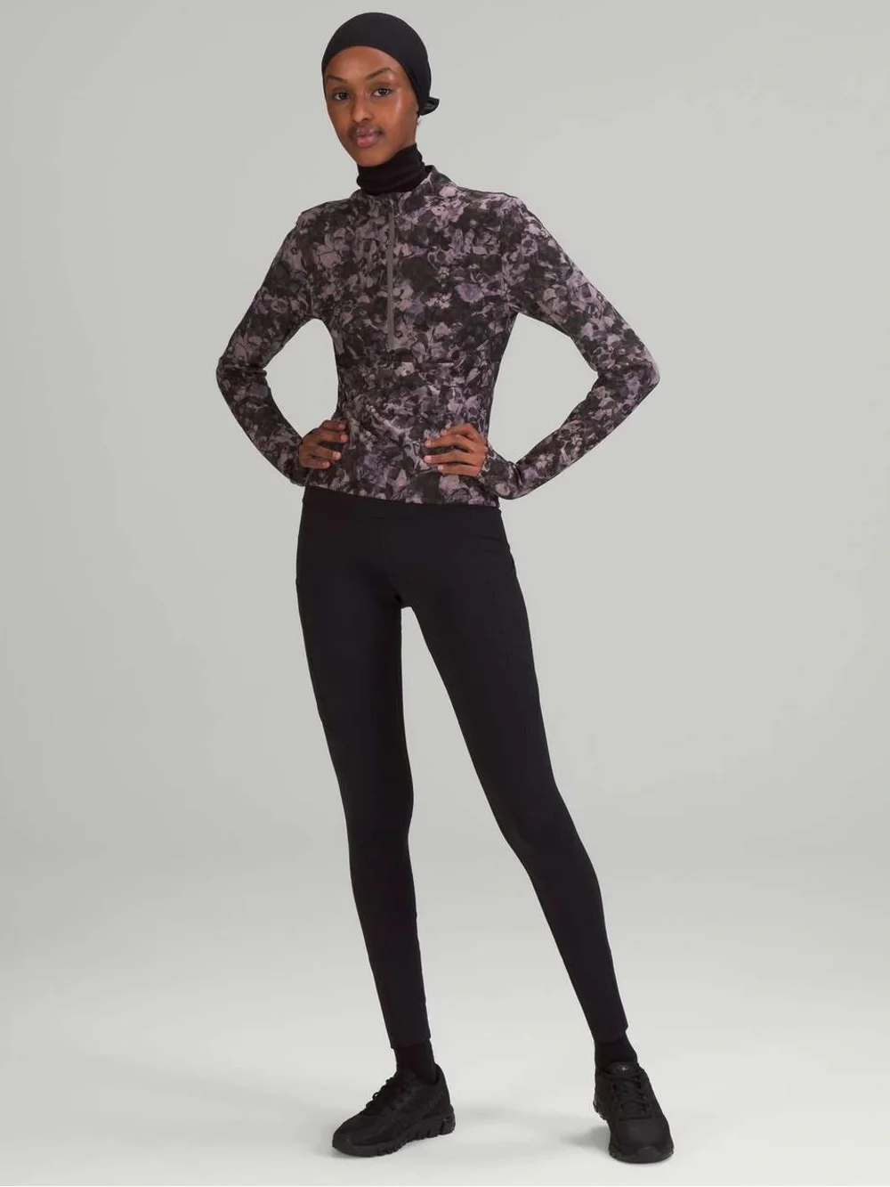 051. Lululemon Luxtreme Running Half-Zip Inflect Floral Lunar Rock Multi